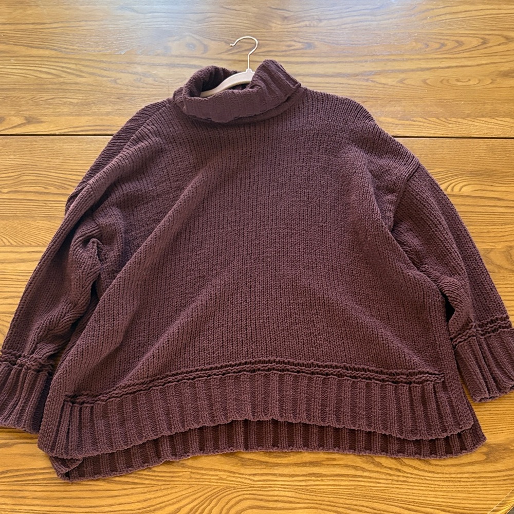 Aerie Rich Burgundy Turtleneck Sweater